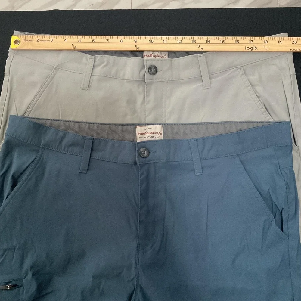 Lot Of 2 Weatherproof Vintage Shorts Mens Size 40 Blue Gray Chino Stretch Casual